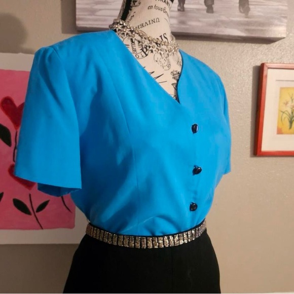 Vintage Rafaella 100% silk adorable 50/60s style blouse - Picture 1 of 8